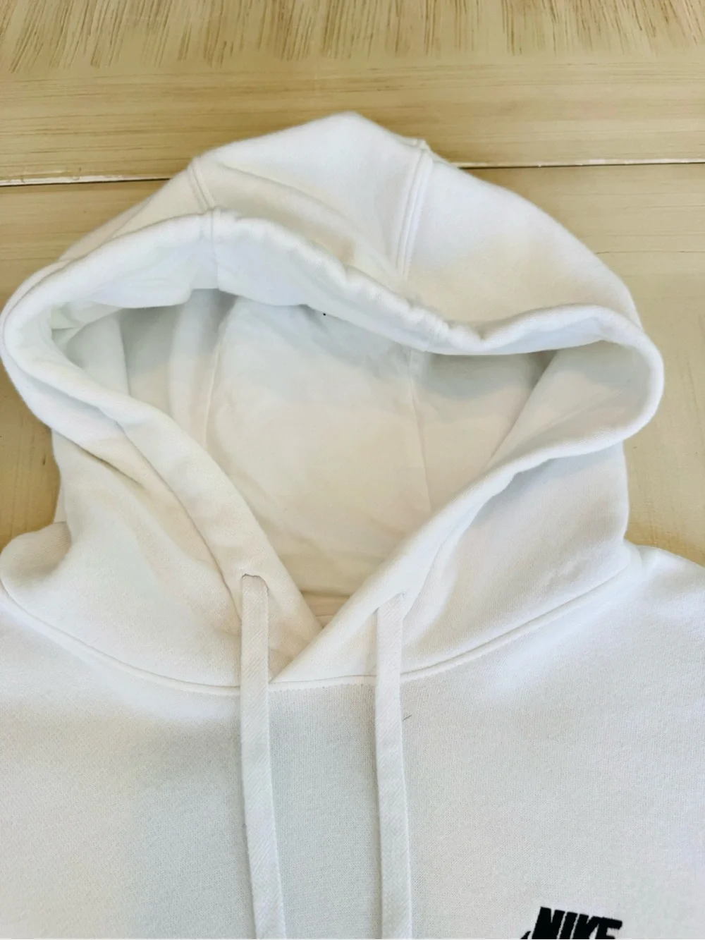 Nike Sportswear Club Fleece Hoodie White w Black Logo -  Men’s - Size Medium
